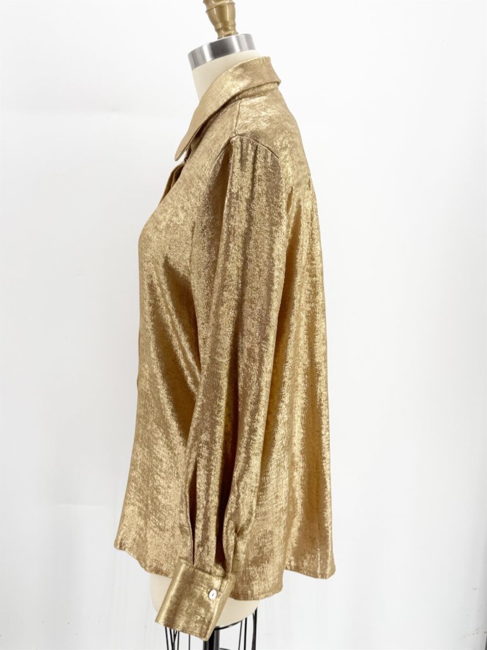 KAILIER Metallic Gold LSV Button-Down Shirt M - Picture 5 of 10
